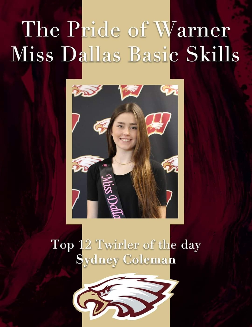 Warner Public Schools Sydney Coleman top 12 in Miss Dallas Basic Skills